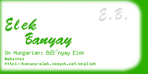 elek banyay business card